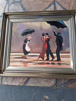 " The Singing Butler"  by  Gerald Wasserman.  Replica of Jack Vettriano 1992.   23" x 26"  framed.  19" x 16" picture size.