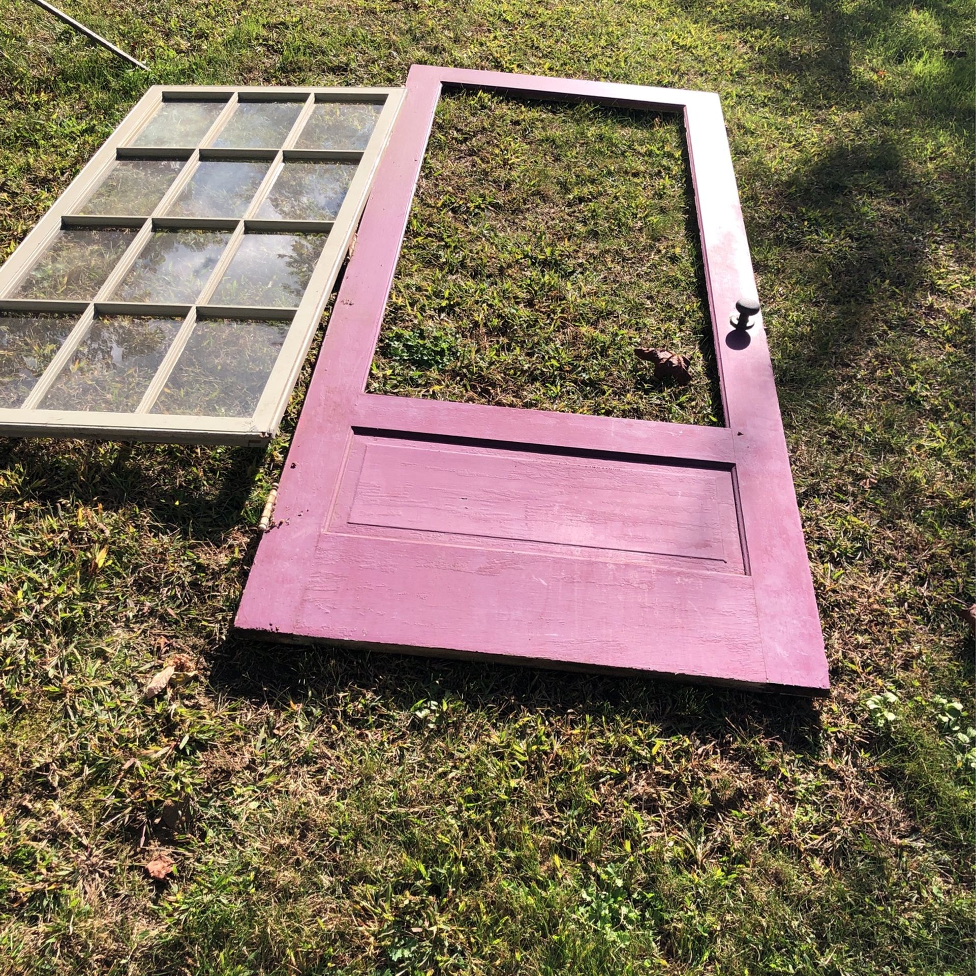 Vintage Wooden Storm Door W/ Hardware