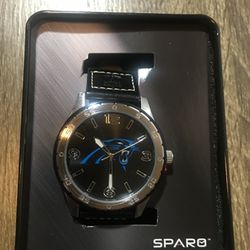 New Men’s Official North Carolina Panthers Watch with Black Leather Band Retails for $60 Asking $35.00