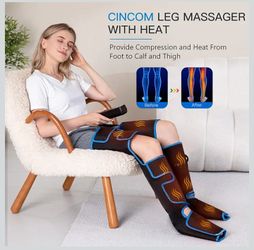 CINCOM Leg Massager with Heat and Compression, Air Compression Leg Massager for Circulation and Pain Relief Muscles Relaxation Gifts FSA - HSA