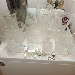 Vintage Crystal Collection Of 21 Pieces