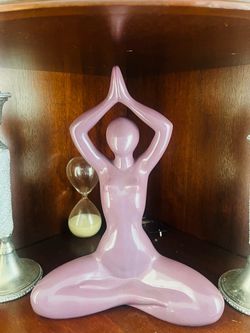 Pink Yoga Meditation Statue – 21” × 15”