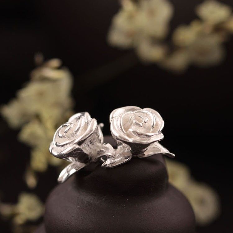 "Colorful Rose Flower Beautiful Stud Earrings for Women, VP1048