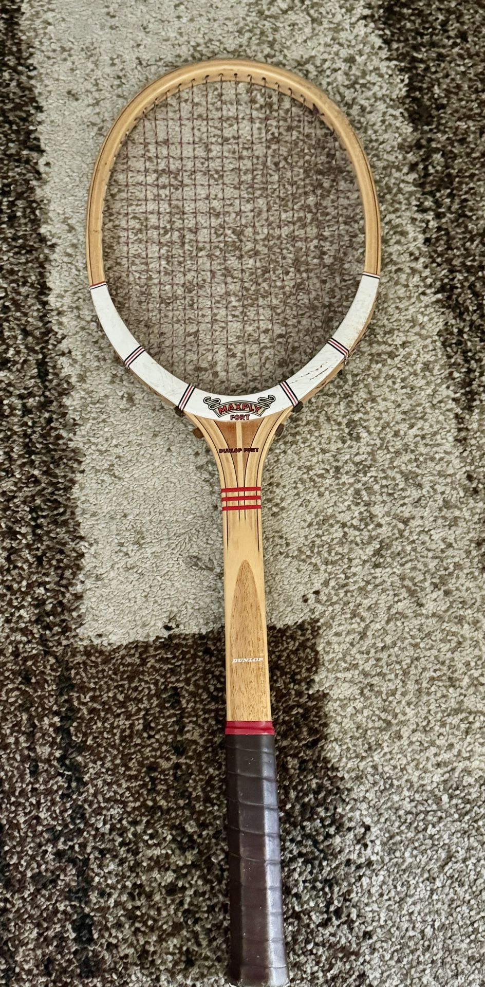 Vintage Dunlop Fort Maxply Wood Tennis Racket, Original Genuine