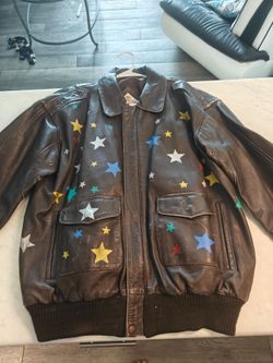 Vintage Leather Bomber Jacket