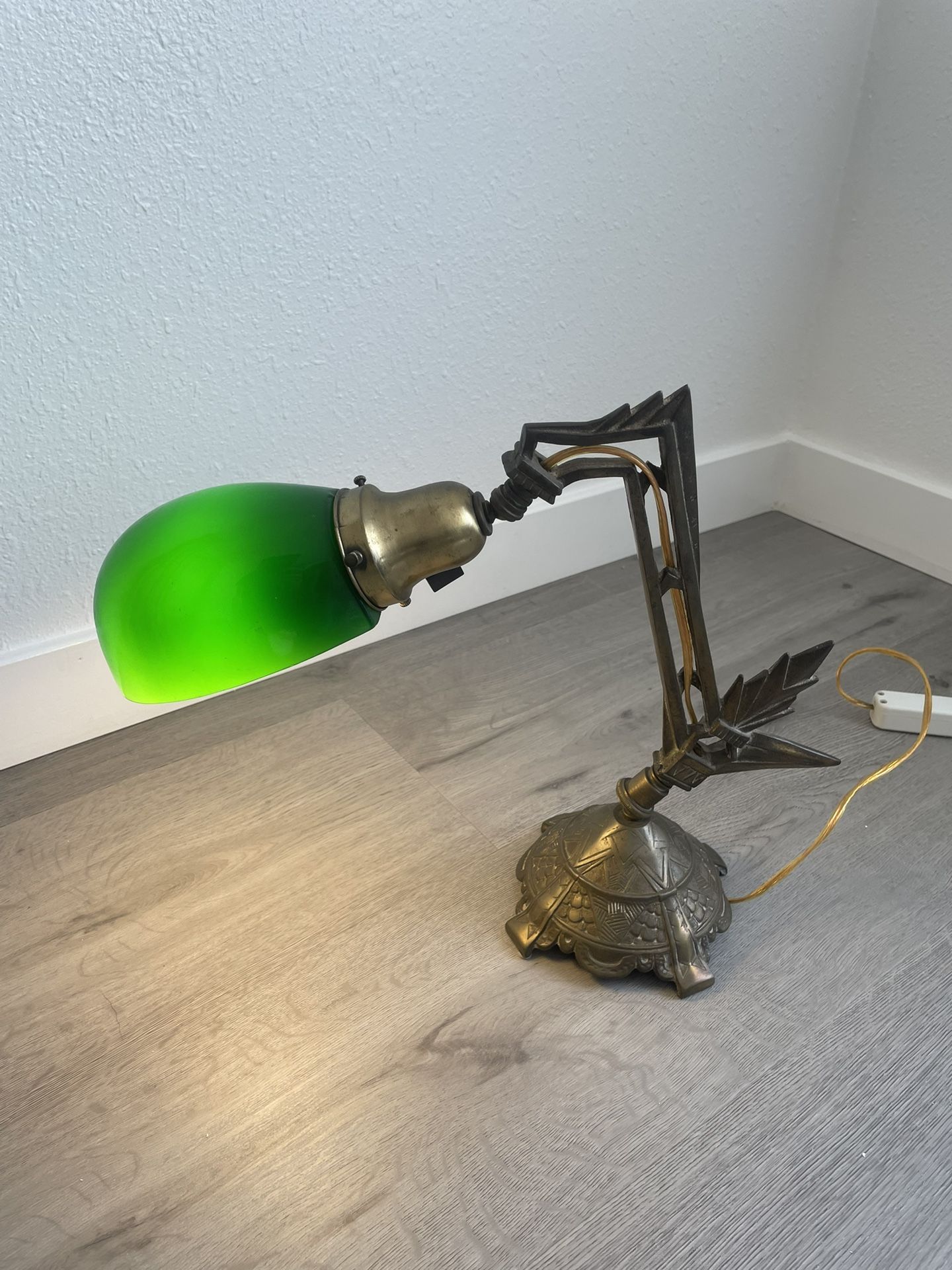 Unique & Antique Art-Deco bronze desk/study lamp with dimmer
