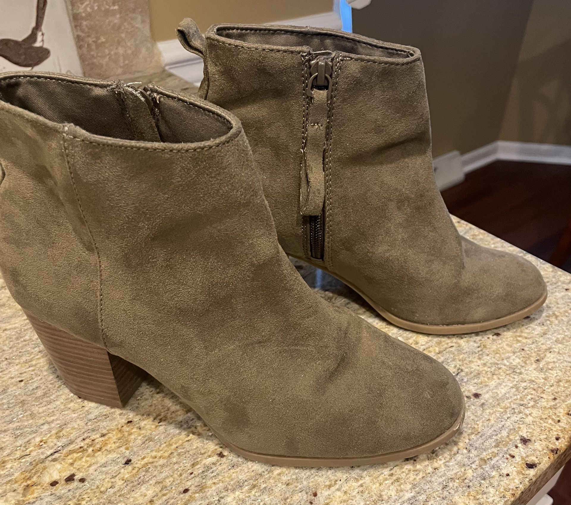 Green Booties Size 8