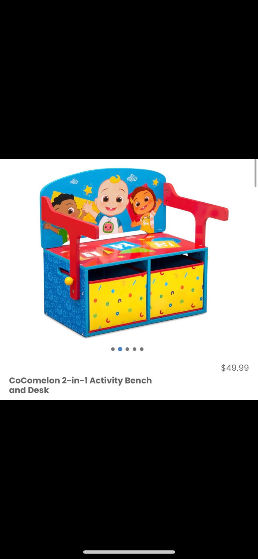 Coco Melon 2 In 1 Activity Bench & Desk/ Coco Melon/ Baby/ Toddler/ Kids/ Toys/ Desk/ Furniture/ School/ Bench/ New