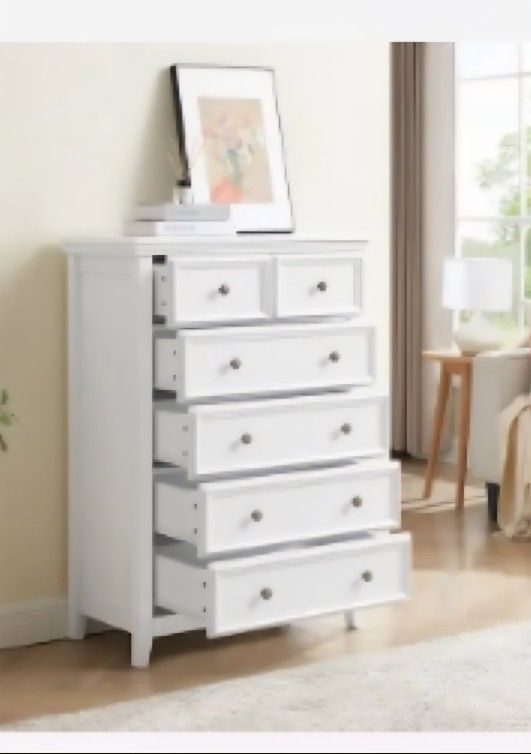 White 6- Drawer Dresser 