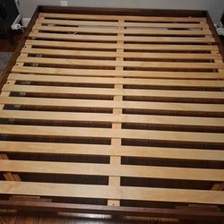 Article Basi King Bed Frame – Walnut Finish