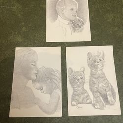 Lot of 3 Unused Ann Adams Greeting Cards