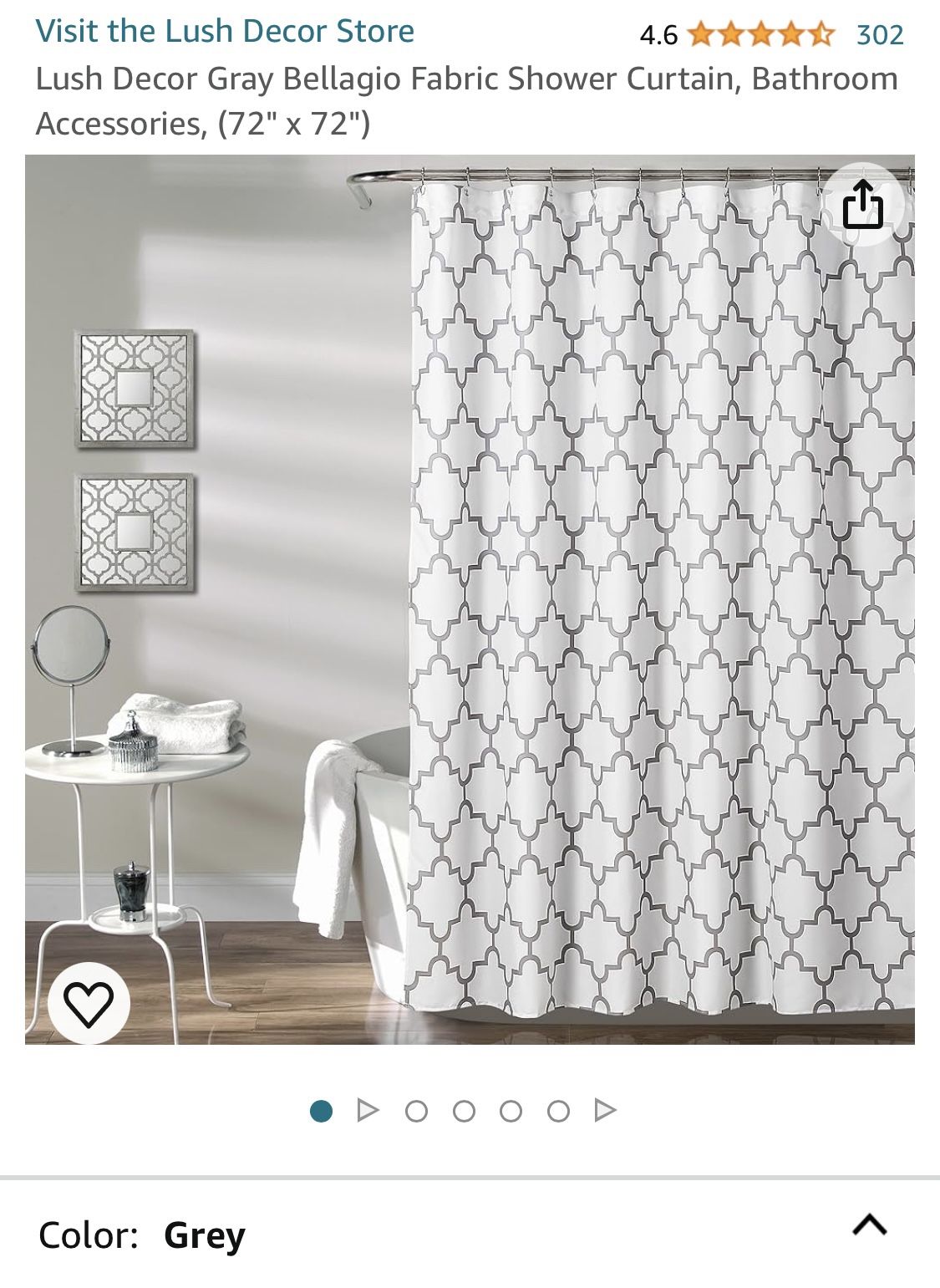 Shower Curtain - Grey & White