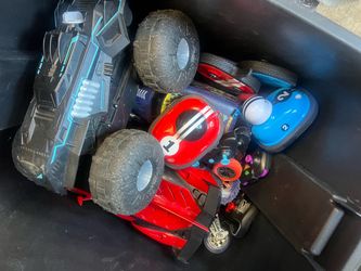 Mixed Lot of RC and Toy Cars, outdoor toys, 3 bins full