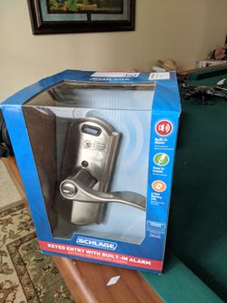 Door lock, deadbolt with security alarm brand new