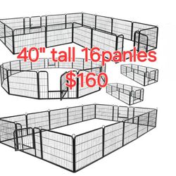 New 40" Tall Xl Dog Playpen 16 Panel Foldable Dog Play Yard Shapable Animal Cage Pet Fence 