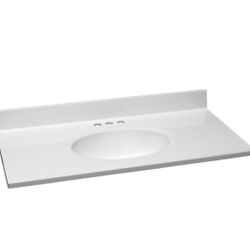 Design House 586206-37-inch Cultured Marble Vanity Top with Backsplash-Improved Package in White