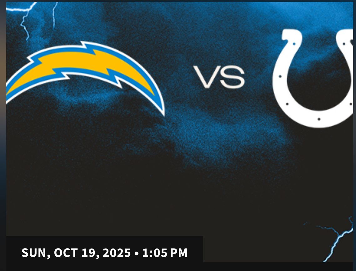 LA Chargers Vs Colts Tickets