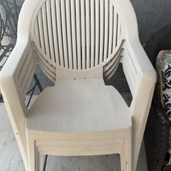 White plastic Sturdy Chairs 