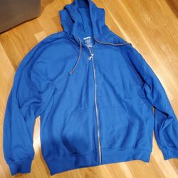 Gildan XXL Blue Hoodie Jacket