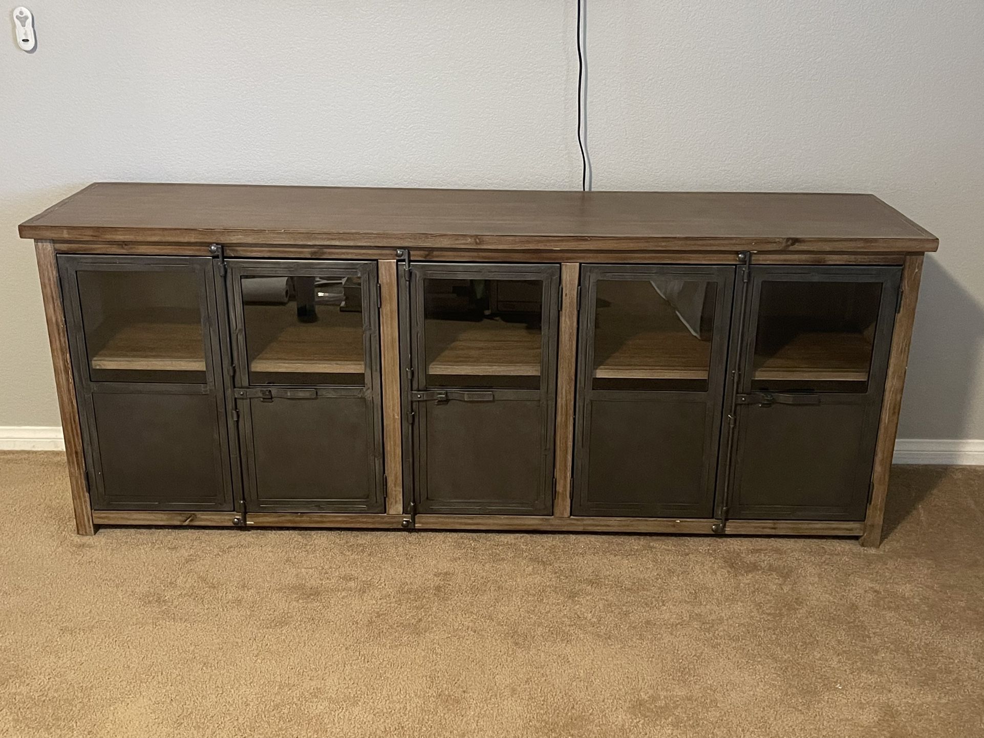 World Market Wood Metal Storage Cabinet
