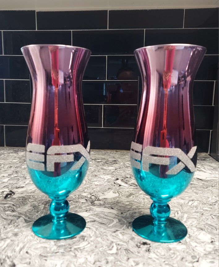 Set Of Vintage 1998 MGM Grand Las Vegas EFX Souvenir Hurricane Drinking Glasses