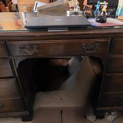 Vintage Ethan Allen Executive Desk, Maple