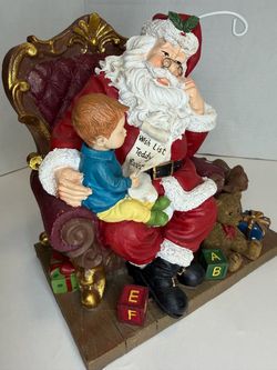 Yankee Candle Santa With Child Xmas Wish List Tart Warmer Rare MISSING BOWL READ