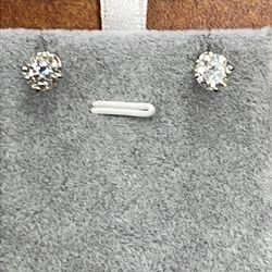 Diamond (Natural) Stud Earrings 14K White Gold 1.6CTW