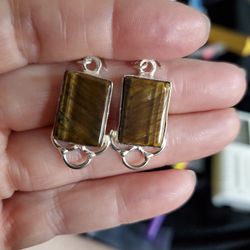 Sterling silver and Tiger Eye earrings