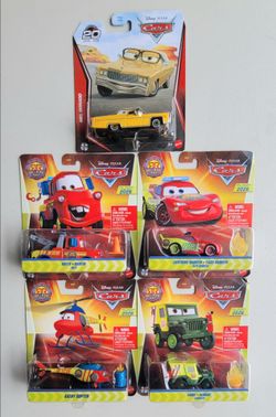 Disney Pixar Cars Mattel Mel Dorado, Mater, Lightning McQueen, Kathy Copter, Sarge