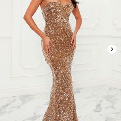 Gold Sequin Dress 