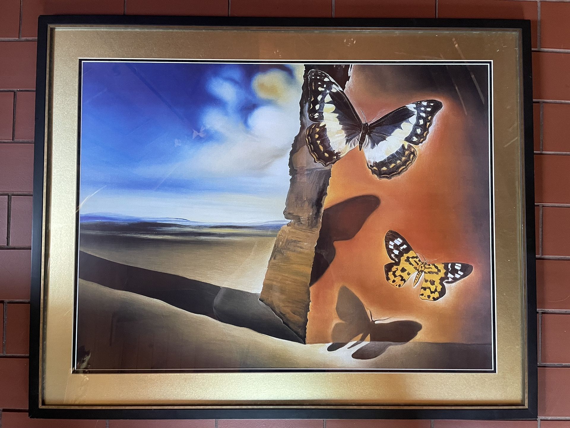 large vintage landscape art prints framed 38x30