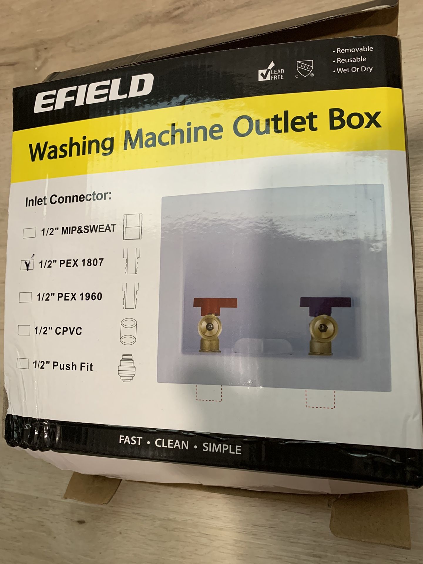 HeSun Washing Machine Outlet Box, 1/2 Inch Crimp Pex Inlet X 3/4...