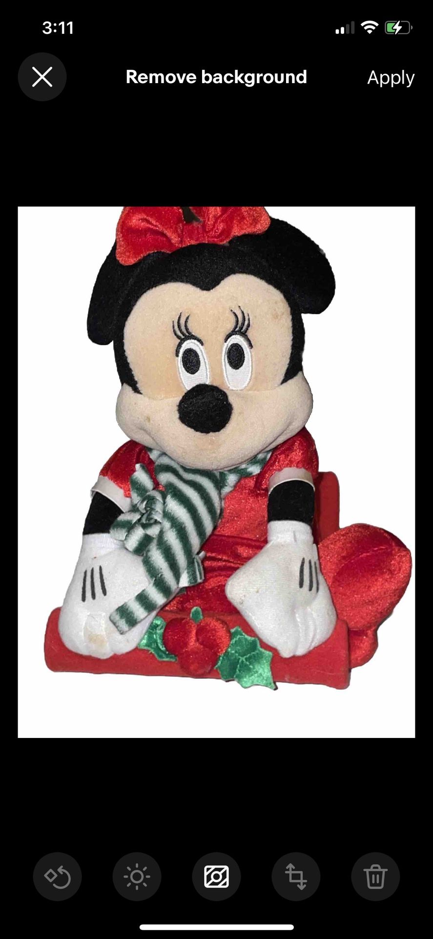 Disney Sledding Fun Mickey Mouse Musical   Musical not Working.  Nice Decoration