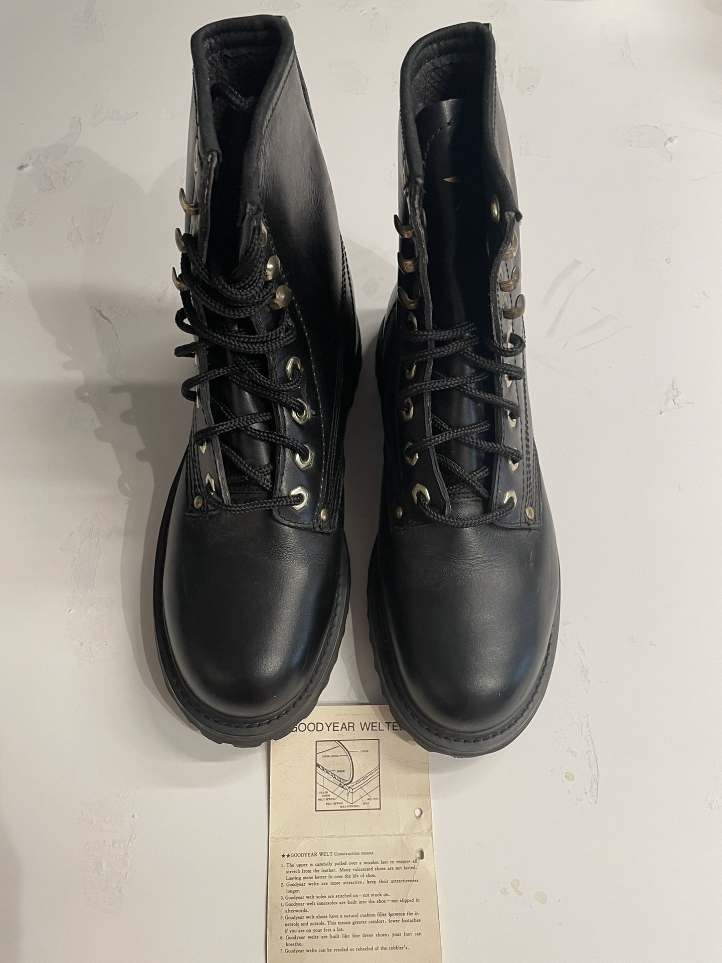 Toro Goodyear Leather Steel Toe Men/Women Boots NEW Black Size 9 1/2
