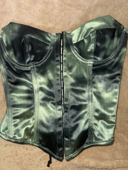 Emerald Seduction Satin Corset Bustier – Glam Sculpt Fit, Size Small