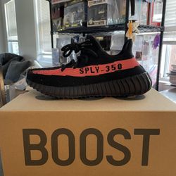 New In Box Adidas Yeezy Boost 350 V2 Red Black Size 5.5