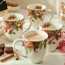 Set De 4 Tazas Nevideñas De Princess House 