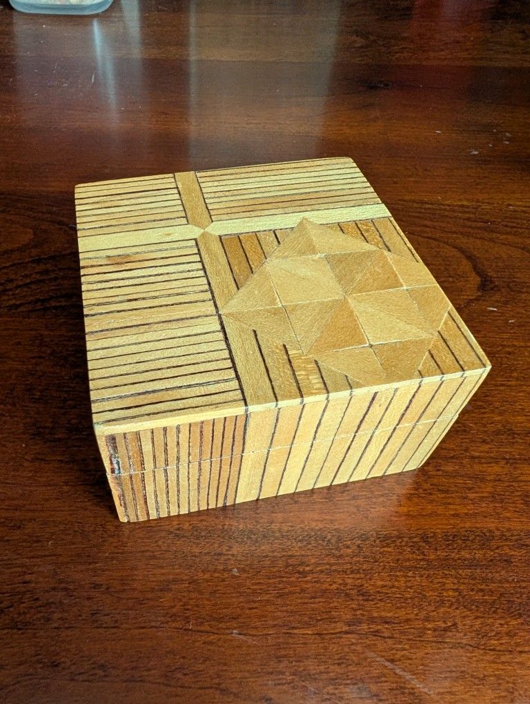 Small Wooden Inlaid Trinket Box