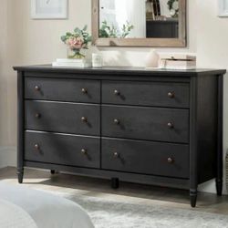 Black 6 Drawer Dresser - NEW