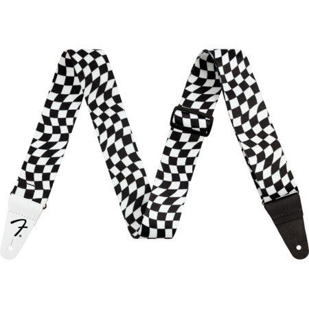Fender Guitar|Bass Strap Wavy Checkerboard Polyester 2” Wide Up To 59” Long 