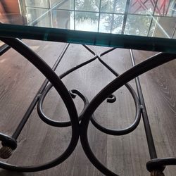  Glass And Iron Coffe Table