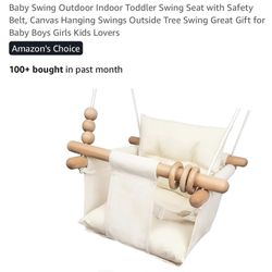 Baby Swing Outdoor Indoor Toddler Swing Seat with Safety Belt