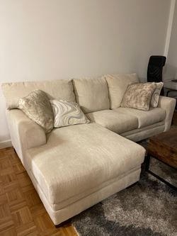 Beige L-Shaped Sofa