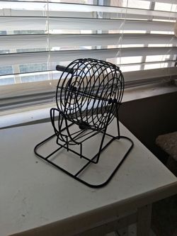 Black Metal Bingo Cage Drum
