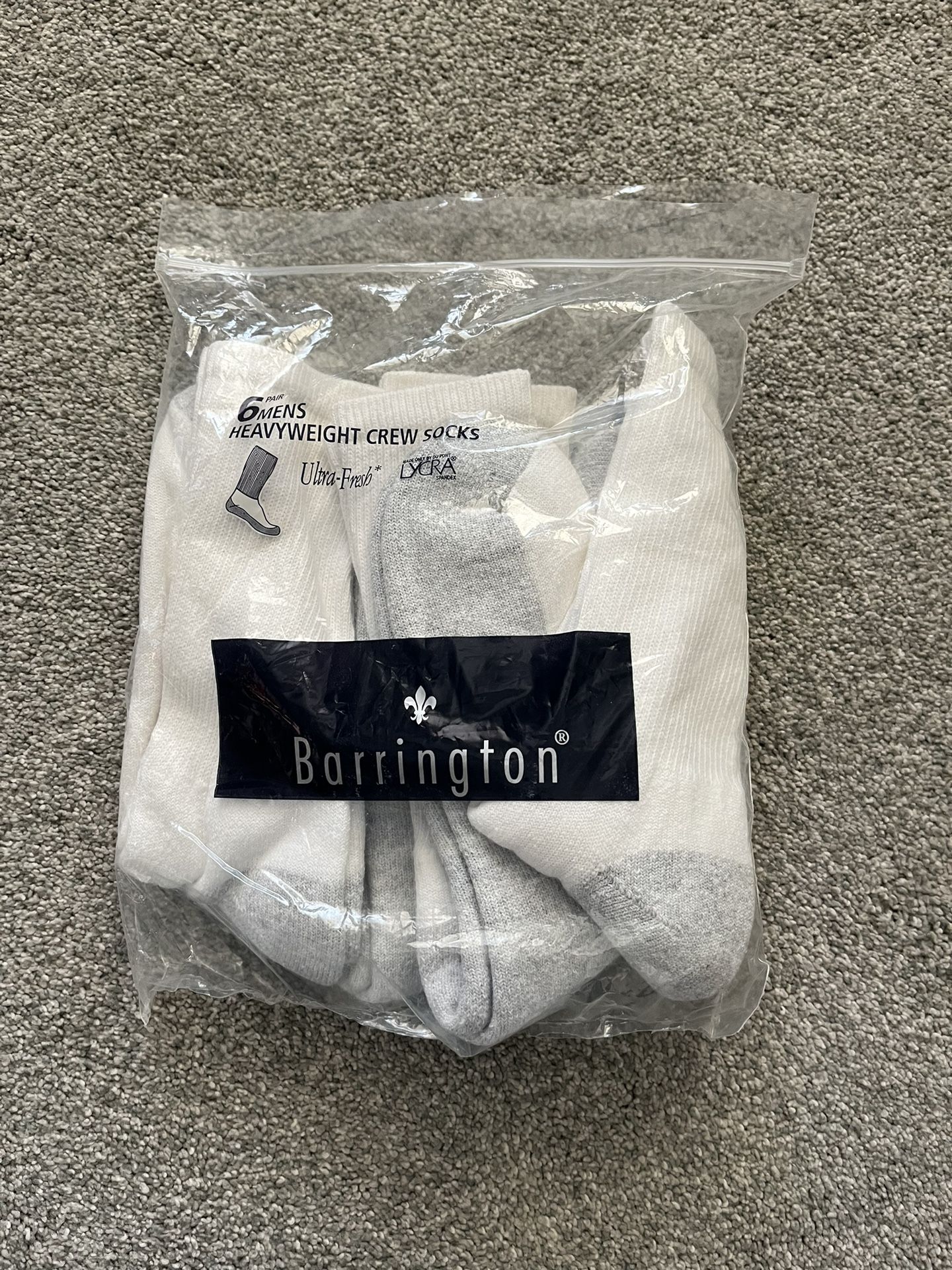 4 New Pairs Mens White Heavyweight Crew Socks