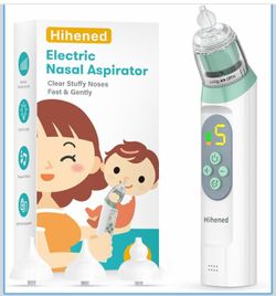 Nasal Aspirator for Baby, Nose Aspirator for Toddlers, Waterproof Baby Nose Sucker, Nose Cleaner with 3 Silicone Tips, Adjustable Suction Level, Music