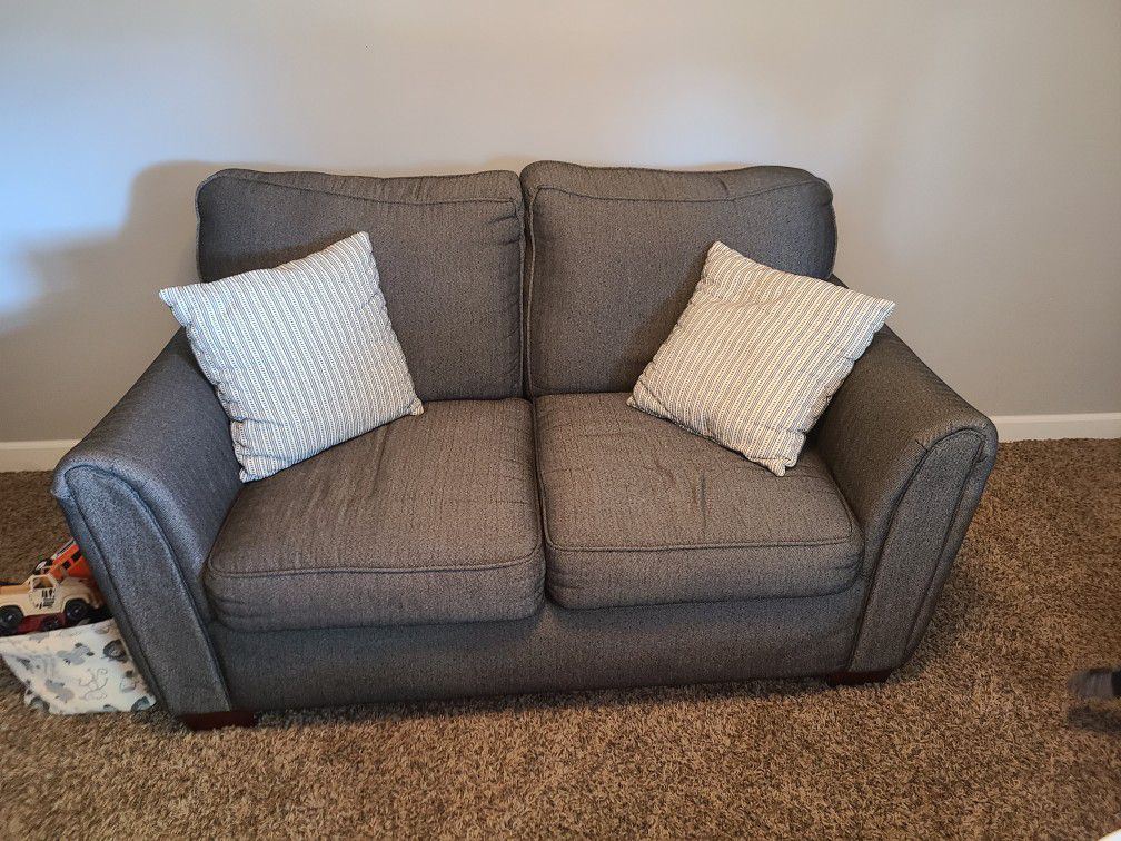 Gray Herringbone Stitched Sofa