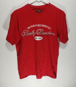 Mens Harley Davidson Motorcycle Short Sleeve Red T-Shirt Size Medium M