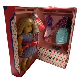 American Girl Fit Polka Dot Springfield Doll Trunk ONLY 